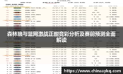 森林狼与篮网激战正酣竞彩分析及赛前预测全面解读